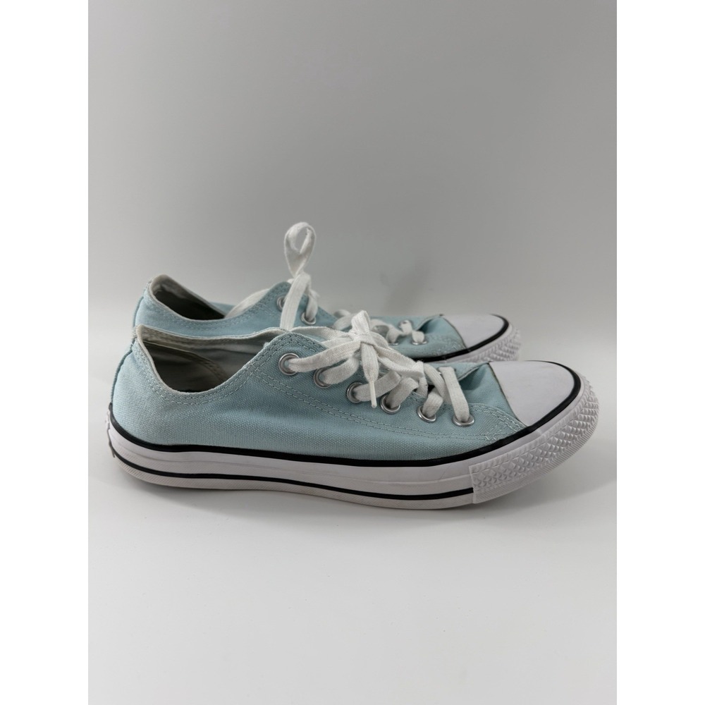 Converse All Star Sneakers Womens 9 Aqua Blue Canvas Low Top Retro Shoes